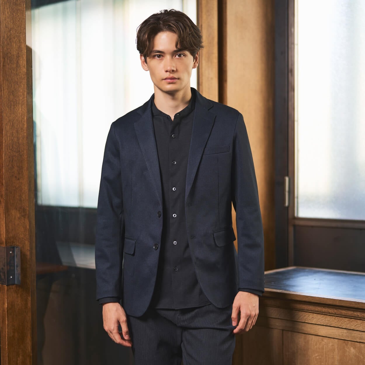 NEO FIT ストレッチニット セットアップ ジャケット メンズ(コイアオ-M)
