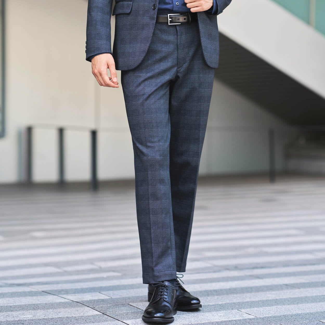 NEO FIT ストレッチニット セットアップ パンツ メンズ(ウスアオ-S)
