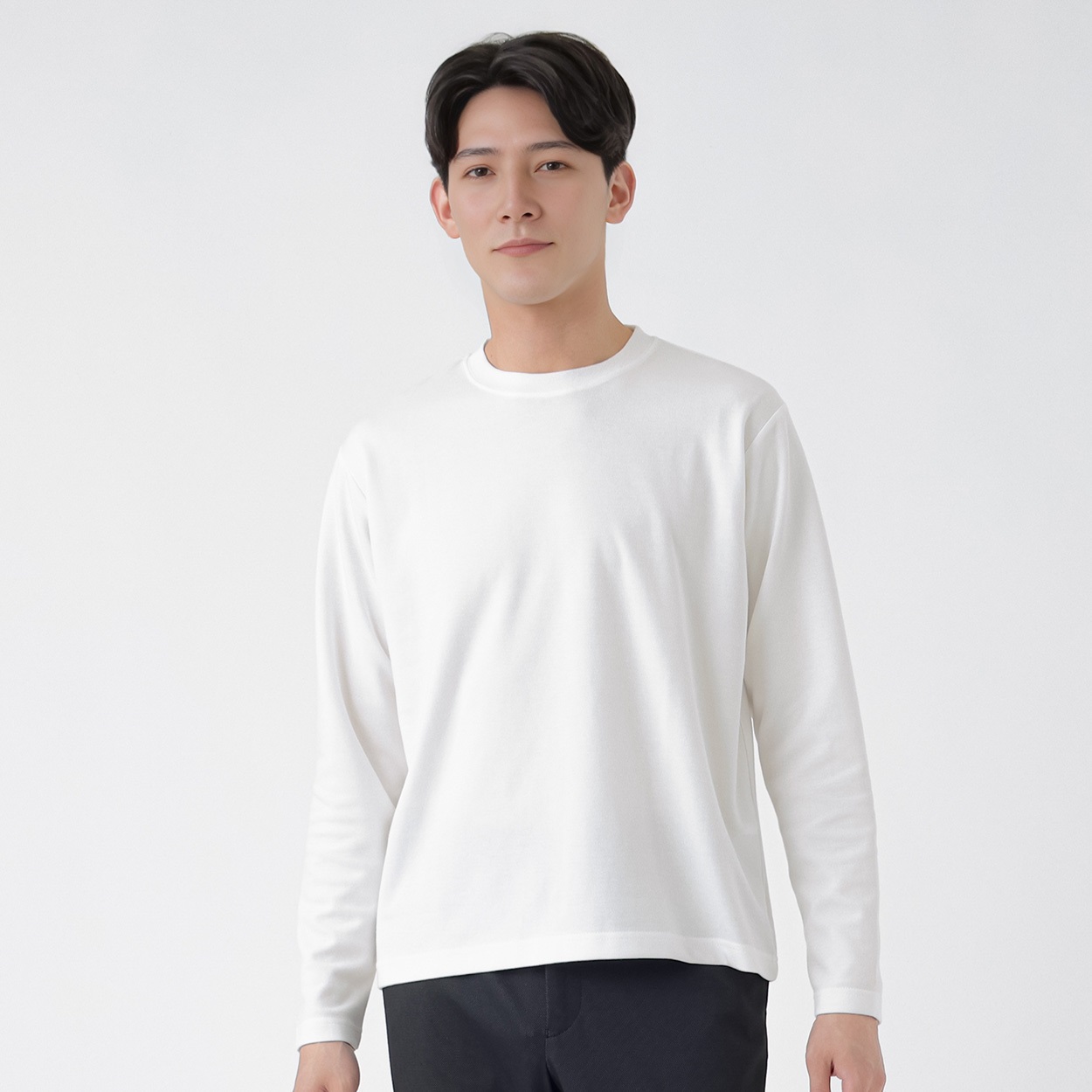 DAUSPICE 長袖Tシャツ メンズ(シロ-S)