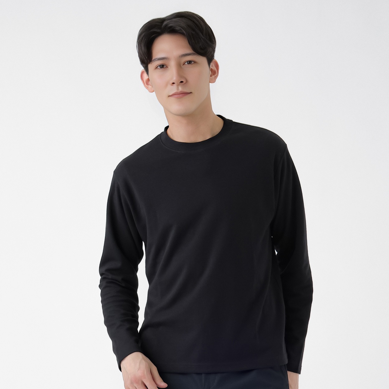 DAUSPICE 長袖Tシャツ メンズ(クロ-L)