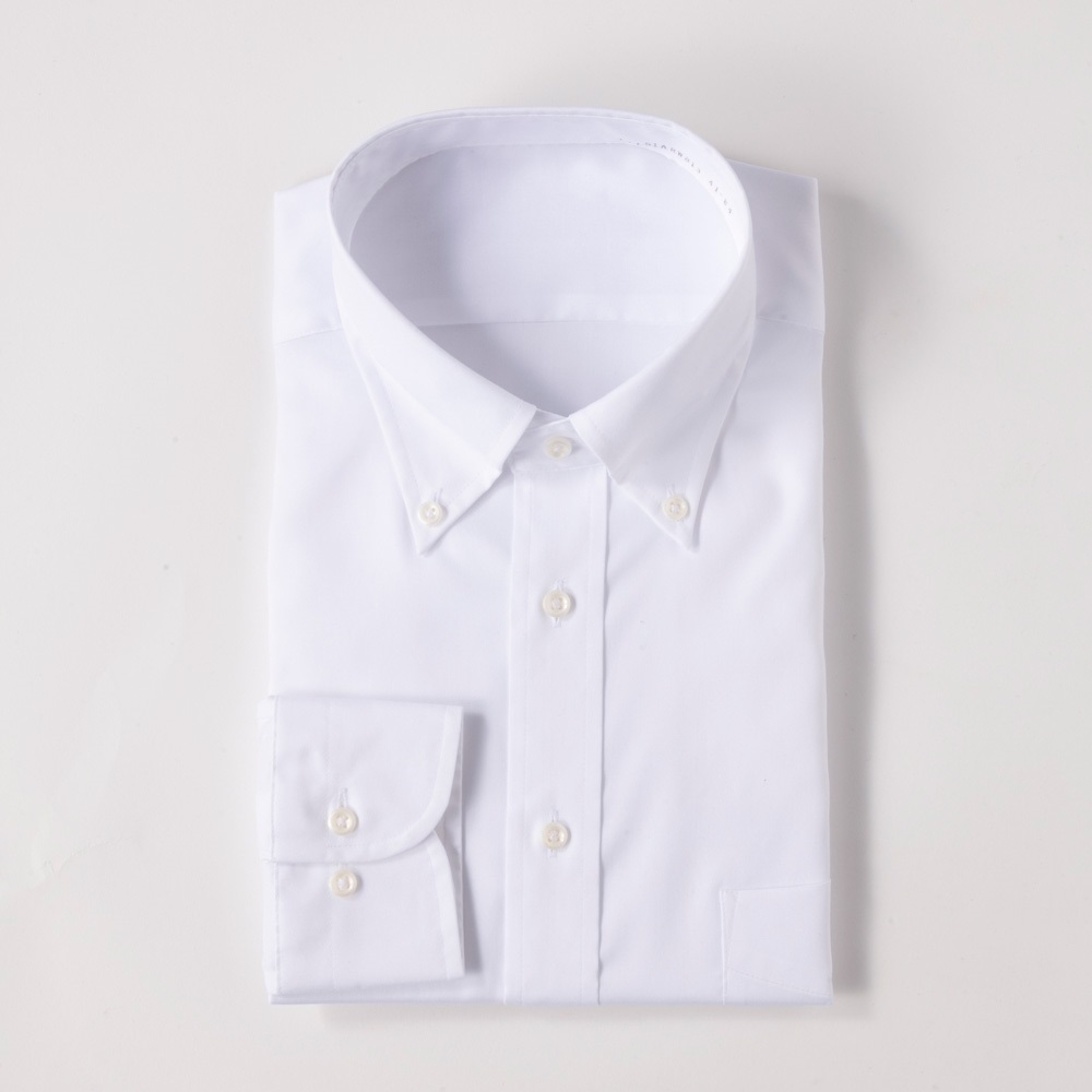 プレミアムコットン レギュラードレスシャツ（ボタンダウン衿） メンズ(シロ-2XL(45-84))