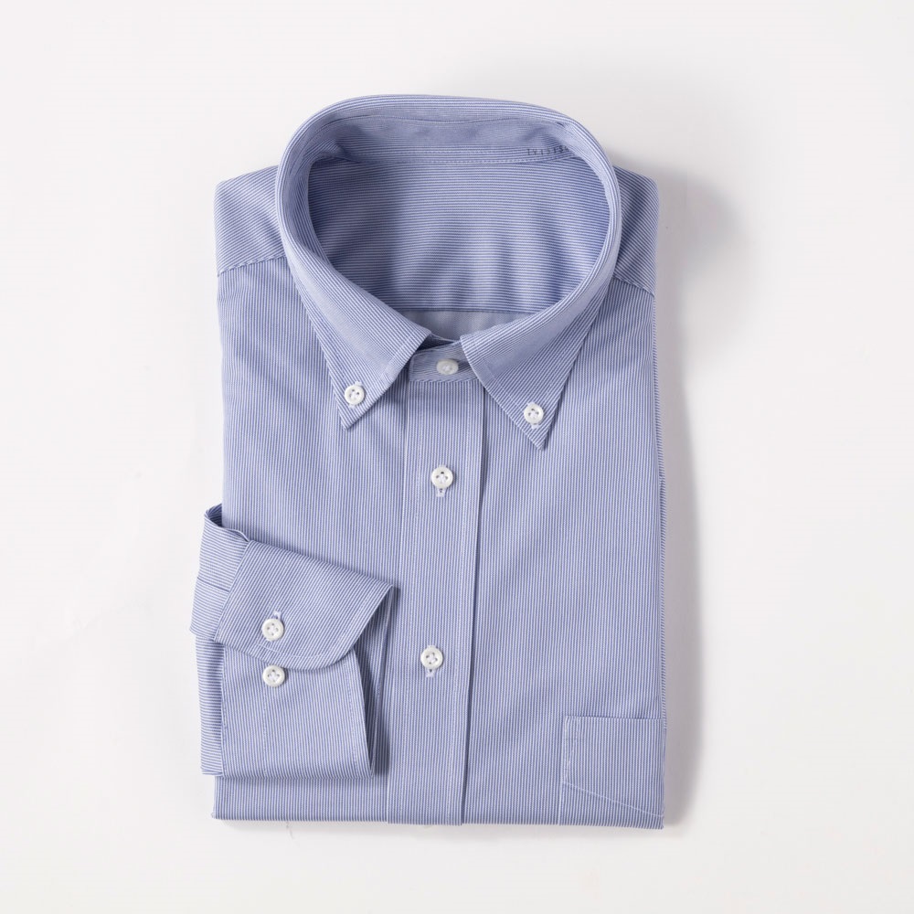 ノンアイロンニット  ボタンダウンドレスシャツ レギュラーフィット 　メンズ(ウスアオ-2XL(45-84))