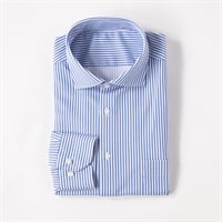 ノンアイロンニット スリムドレスシャツ（ワイド衿）スリムフィット メンズ(Ａアオ-S(37-82))