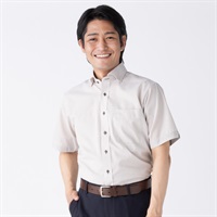marie claire homme 通気織トレンドスタイル半袖ドレスシャツ メンズ(ウスチャ-M)