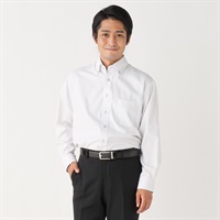 形態安定 接触冷感 長袖オフィスドレスシャツ メンズ(ウスクロ-39-80)