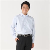 形態安定 接触冷感 長袖オフィスドレスシャツ メンズ