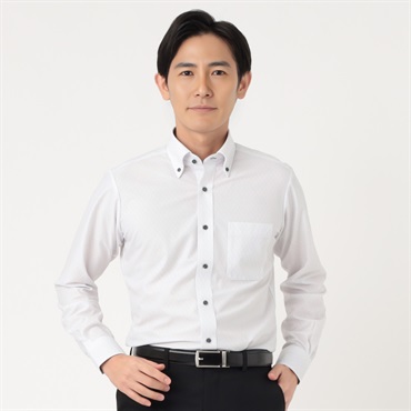 ドレスシャツ トリコットプリント ボタンダウン メンズ hiromichi nakano(ヒロミチナカノ)