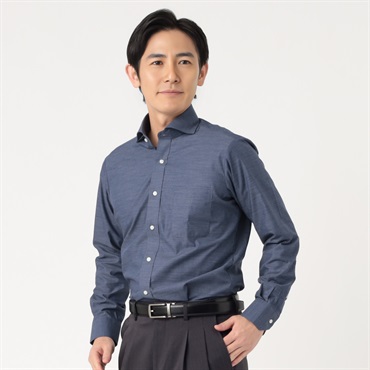 ドレスシャツ ウールライクリラックスシャツ メンズ hiromichi nakano(ヒロミチナカノ)(コイアオ-37-80)