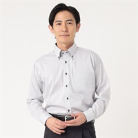 marie claire homme 形態安定ニュアンスカラー長袖ドレスシャツ メンズ(ウスクロ-39-78)