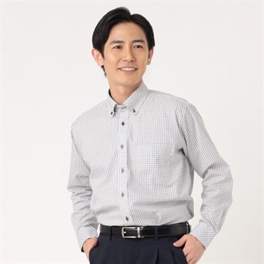 marie claire homme 形態安定ニュアンスカラー長袖ドレスシャツ メンズ(コイアオ-39-78)