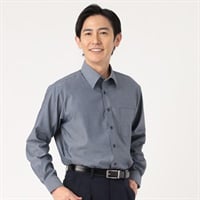 marie claire homme 形態安定ニュアンスカラー長袖ドレスシャツ メンズ(Ａウスアオ-39-78)