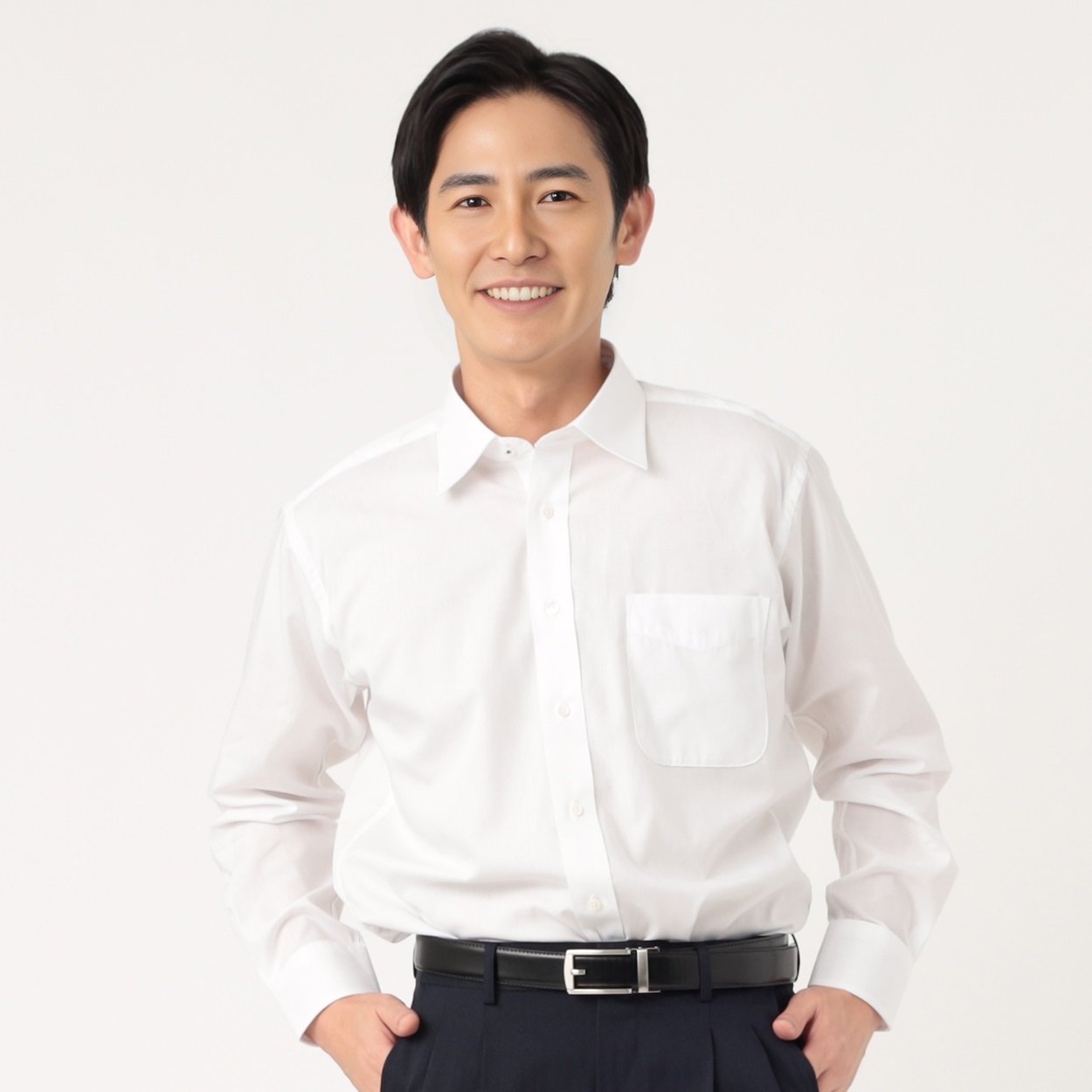 marie claire homme 綿100%本格仕様長袖ドレスシャツ レギュラー