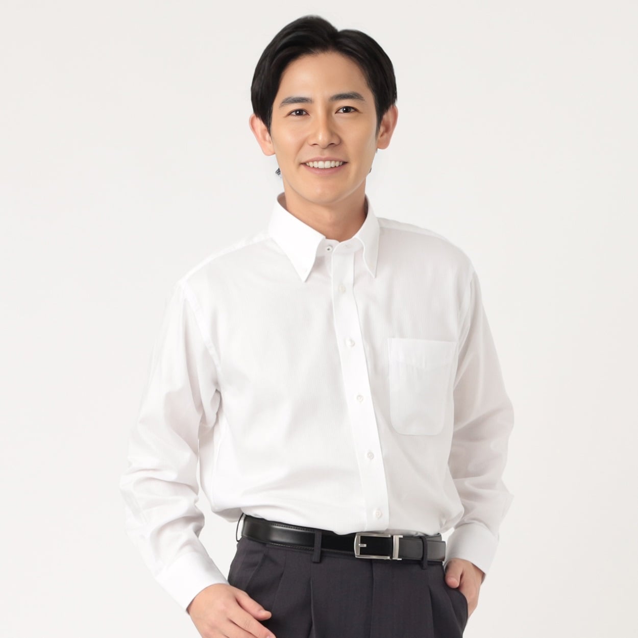 marie claire homme 綿100%本格仕様長袖ドレスシャツ レギュラー