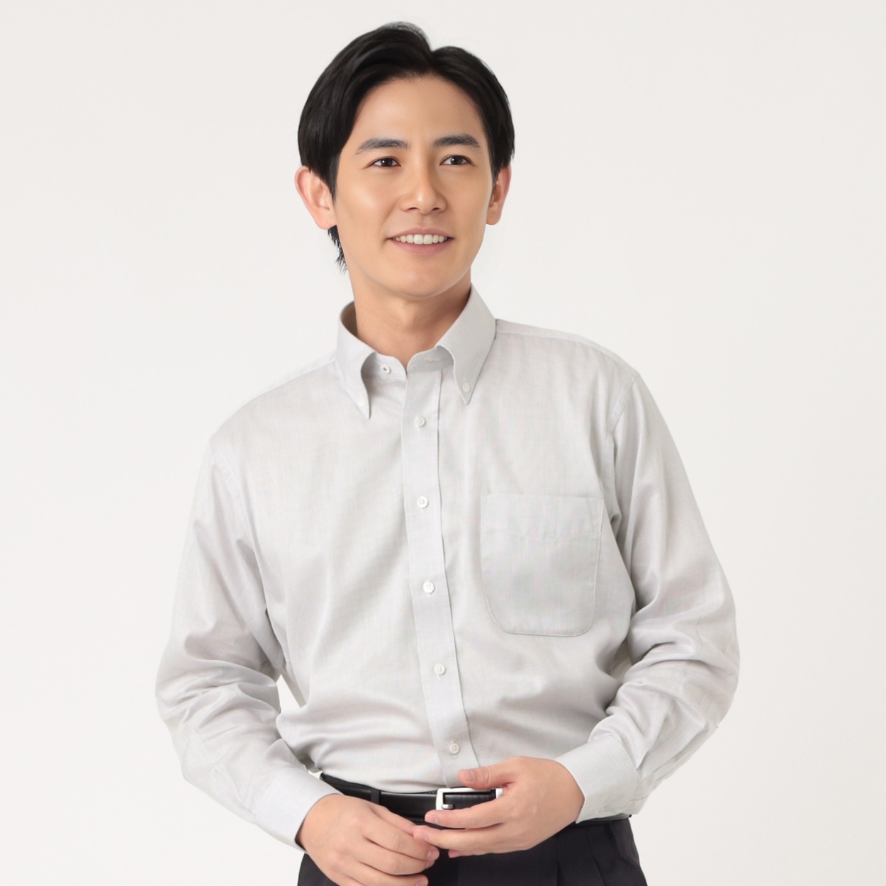 marie claire homme 綿100%本格仕様長袖ドレスシャツ レギュラーフィット メンズ(ウスクロ-41-82)