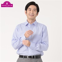 トップバリュ(TOPVALU) ドライで快適ドレスシャツ レギュラーフィッ セミワイド衿 メンズ(ウスアオ-39-80)