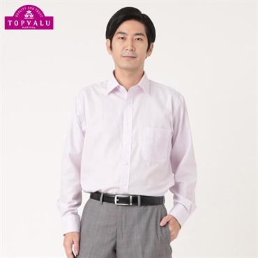 トップバリュ(TOPVALU) ドライで快適ドレスシャツ レギュラーフィット セミワイド衿 メンズ(ウスアカ-39-80)