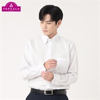 トップバリュ(TOPVALU) ドライで快適ドレスシャツ スリムフィット ボタンダウン衿 メンズ(シロ-37-82)