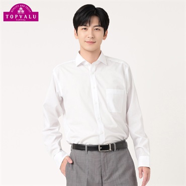 トップバリュ(TOPVALU) ドライで快適ドレスシャツ スリムフィット ワイド衿 メンズ