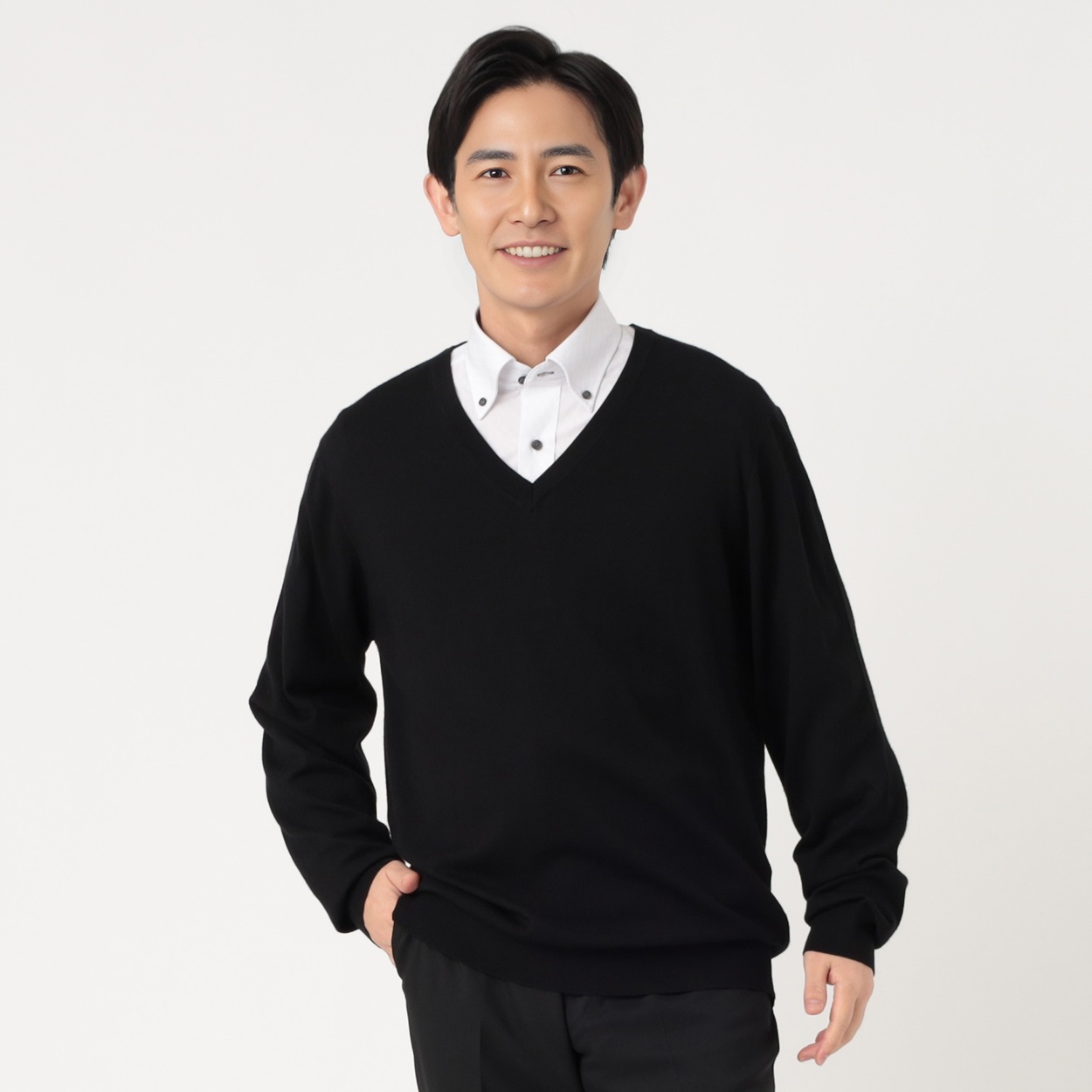 RECESSIONISTA 14G天竺Vネックセーター メンズ | イオンスタイル