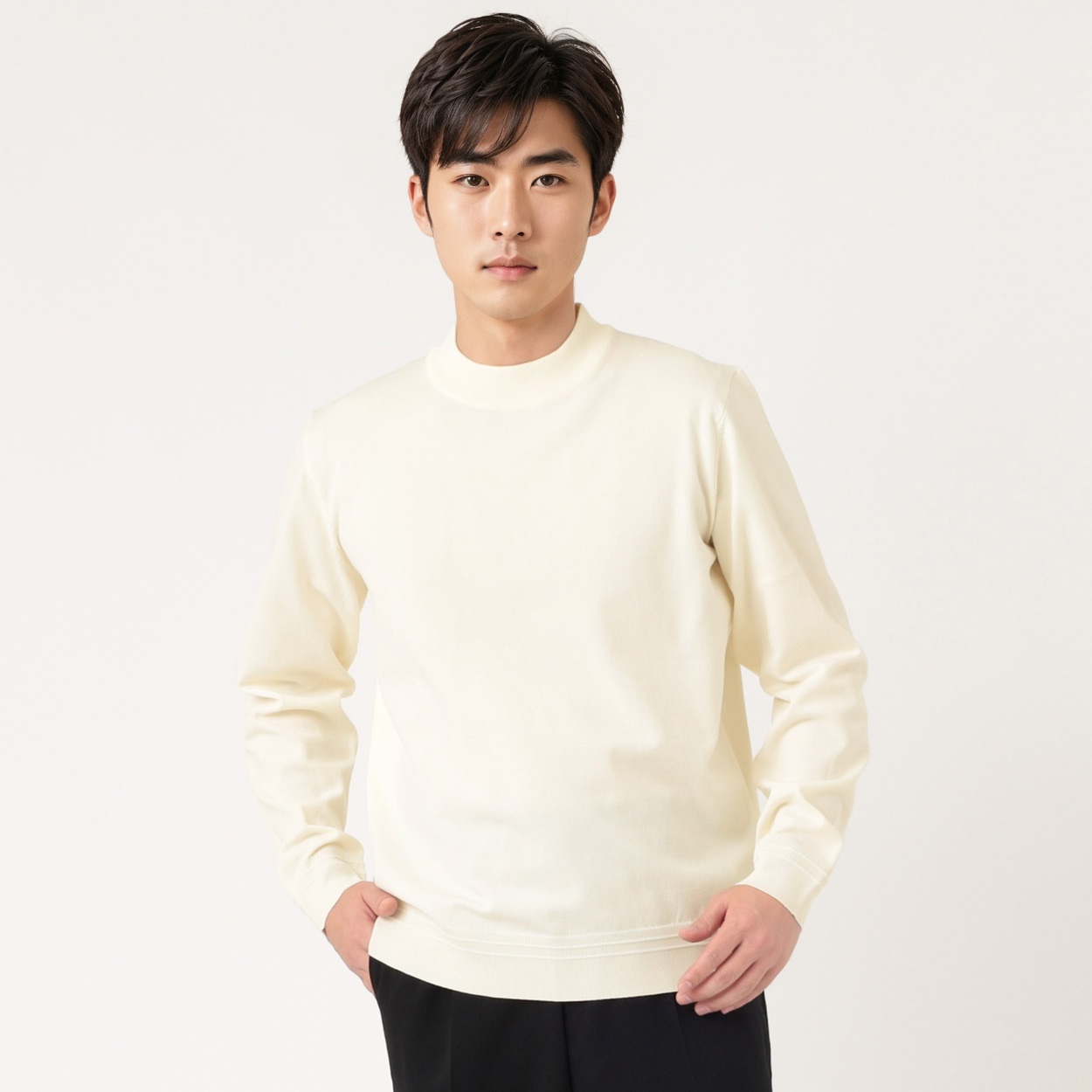 RECESSIONISTA 14G天竺モックネックセーター メンズ | イオンスタイル