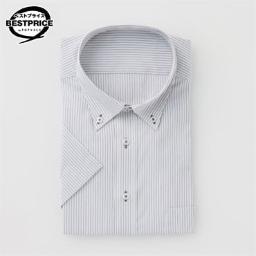 形態安定半袖ドレスシャツ ボタンダウン衿 レギュラーフィット メンズ 　トップバリュベストプライス (TOPVALU BESTPRICE ）(ウスクロ-45)