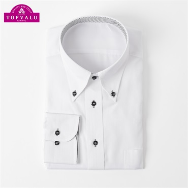 トップバリュ(TOPVALU) PEACE FIT COOL 通気性の良い長袖ドレスシャツ ボタンダウン衿 レギュラーフィット メンズ(アイボリー-39-80)