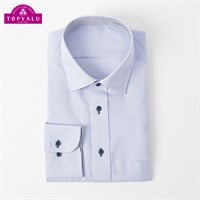 トップバリュ(TOPVALU) PEACE FIT COOL 通気性の良い長袖ドレスシャツ セミワイド衿 レギュラーフィット メンズ(ウスアオ-39-80)
