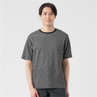 NEO FIT 幾何学柄クルー半袖Tシャツ メンズ(クロ-M)