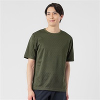 NEO FIT 幾何学柄クルー半袖Tシャツ メンズ(コイミドリ-M)