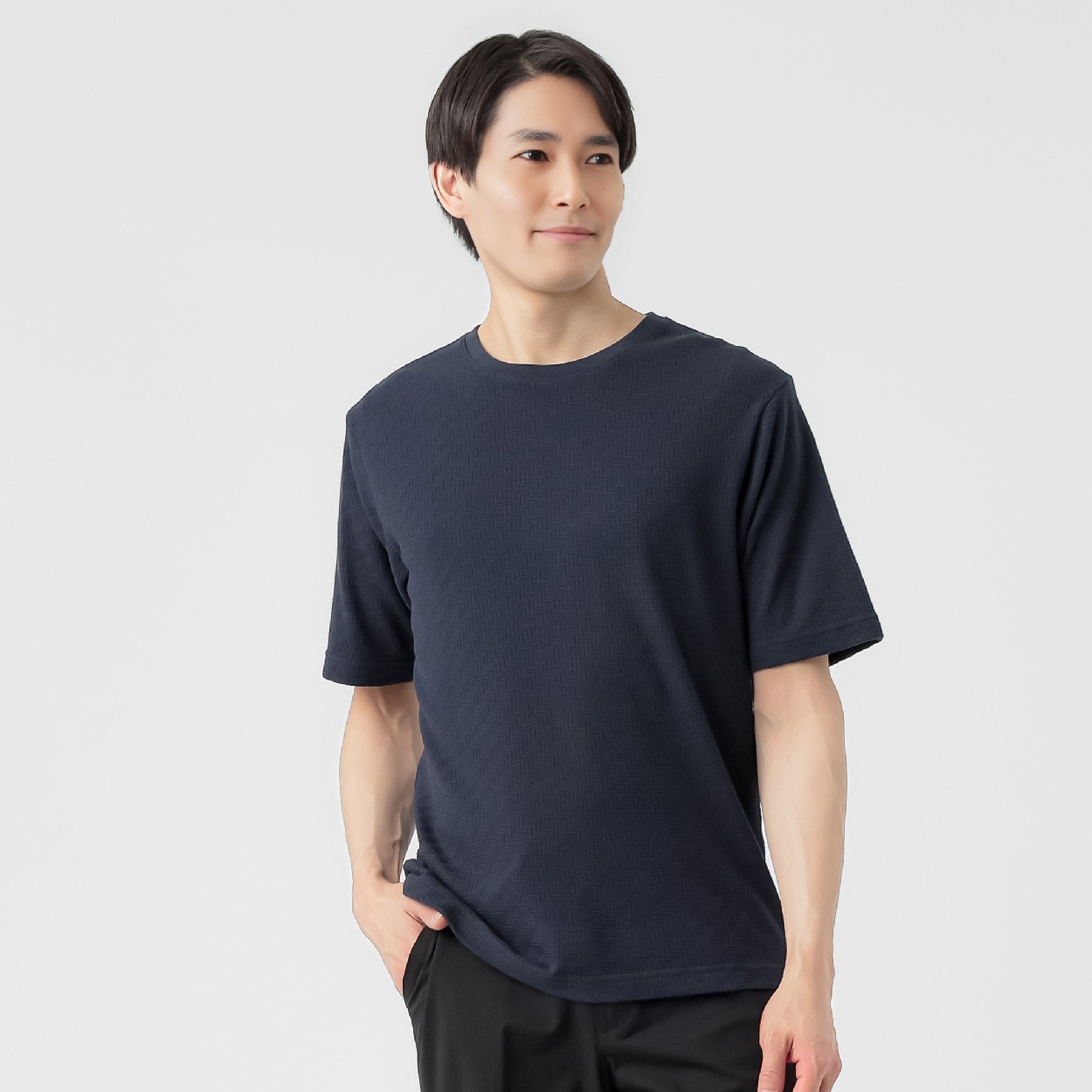 NEO FIT リンクスジャガードクルーネックTシャツ メンズ(コイアオ-XL)