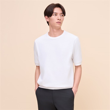 トップバリュ(TOPVALU) マジ楽 綿100% Tシャツ半袖 メンズ(シロ-S)
