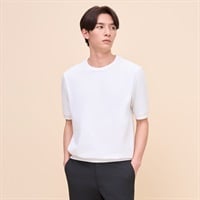 トップバリュ(TOPVALU) マジ楽 綿100% Tシャツ半袖 メンズ(シロ-S)