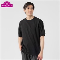 トップバリュ(TOPVALU) マジ楽 綿100% Tシャツ半袖 メンズ(クロ-S)