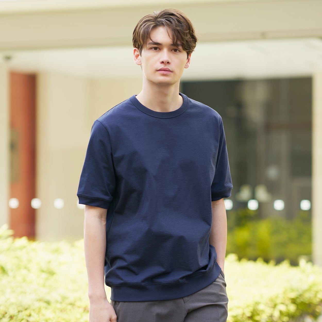 トップバリュ(TOPVALU) マジ楽 綿100% Tシャツ半袖 メンズ(コイアオ-M)