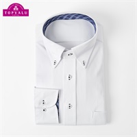 トップバリュ(TOPVALU) PEACE FIT COOL マジ楽 ノンアイロンニット デザインシャツ ボタンダウン衿 レギュラーフィット メンズ(アイボリー-39-80)