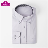 トップバリュ(TOPVALU) PEACE FIT COOL マジ楽 ノンアイロンニット デザインシャツ ボタンダウン衿 レギュラーフィット メンズ(ウスムラサキ-39-80)