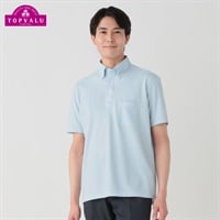 PEACE FIT COOL マジ楽 BIZポロシャツ ボタンダウン衿 レギュラーフィット メンズ(ウスアオ-45)