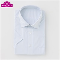 PEACE FIT COOL マジ楽ノンアイロン半袖ドレスシャツ セミワイド衿 レギュラーフィット メンズ トップバリュ(TOPVALU)(ウスアオ-39)