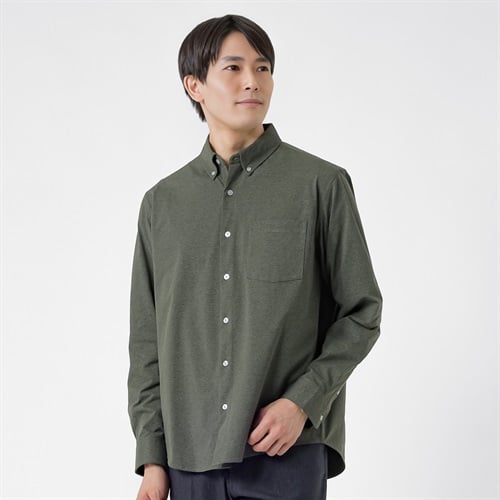 NEO FIT カチオン天竺長袖ボタンダウンシャツ メンズ