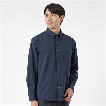 NEO FIT カチオン天竺長袖ボタンダウンシャツ メンズ(コイアオ-M)