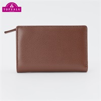 イタリアンレザー小物 ファスナー二つ折り財布 メンズ(チャ-ｺﾐ)