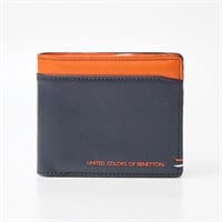 BENETTON カラーコンビ L型ファスナー付き二つ折り財布  メンズ