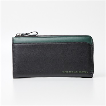 BENETTONカラーコンビ L型ファスナー付き長財布  メンズ
