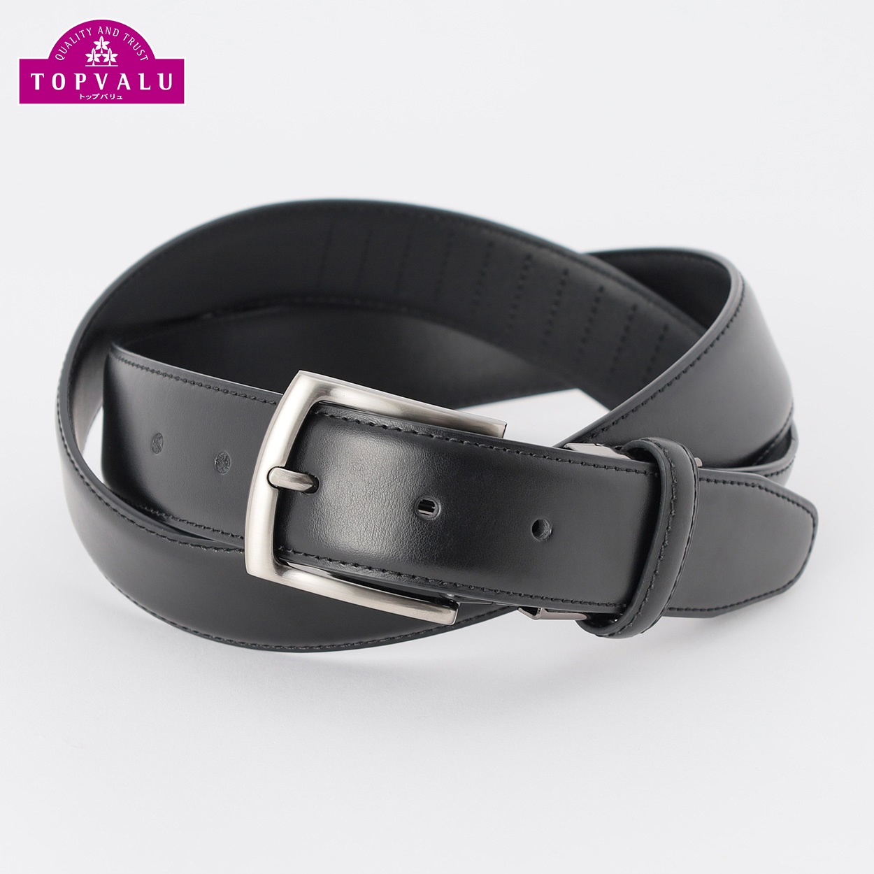 トップバリュ(TOPVALU) ラウンドバックル伸縮式ピンベルト メンズ
