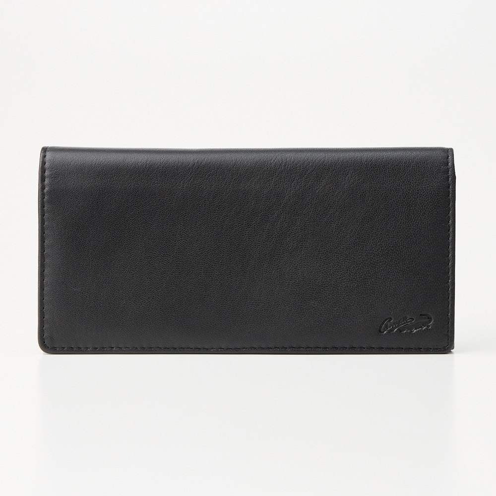 CROCODILE　本革 ゴートレザー長財布 　メンズ　山羊革 ソフトタッチ(クロ-ｺﾐ)