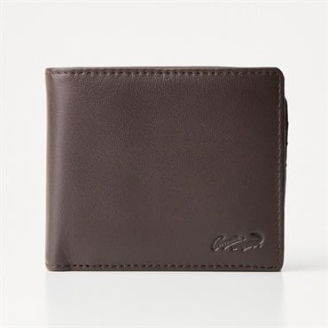 CROCODILE　本革　中ベラ付き二つ折り財布 　メンズ 　ゴートレザー 山羊革 ソフトタッチ (コイチャ-ｺﾐ)