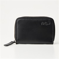 CROCODILE　本革 ファスナー付き小銭入れ　メンズ ゴートレザー 山羊革 　ソフトタッチ(クロ-ｺﾐ)