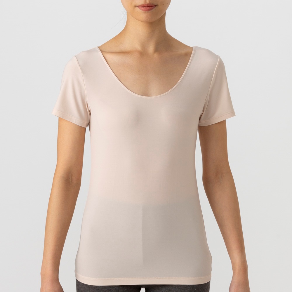 SilkyFACT 3分袖 レディス トップバリュ PEACE FIT(ピースフィット)(hk)(ウスベ－ジュ-XL)