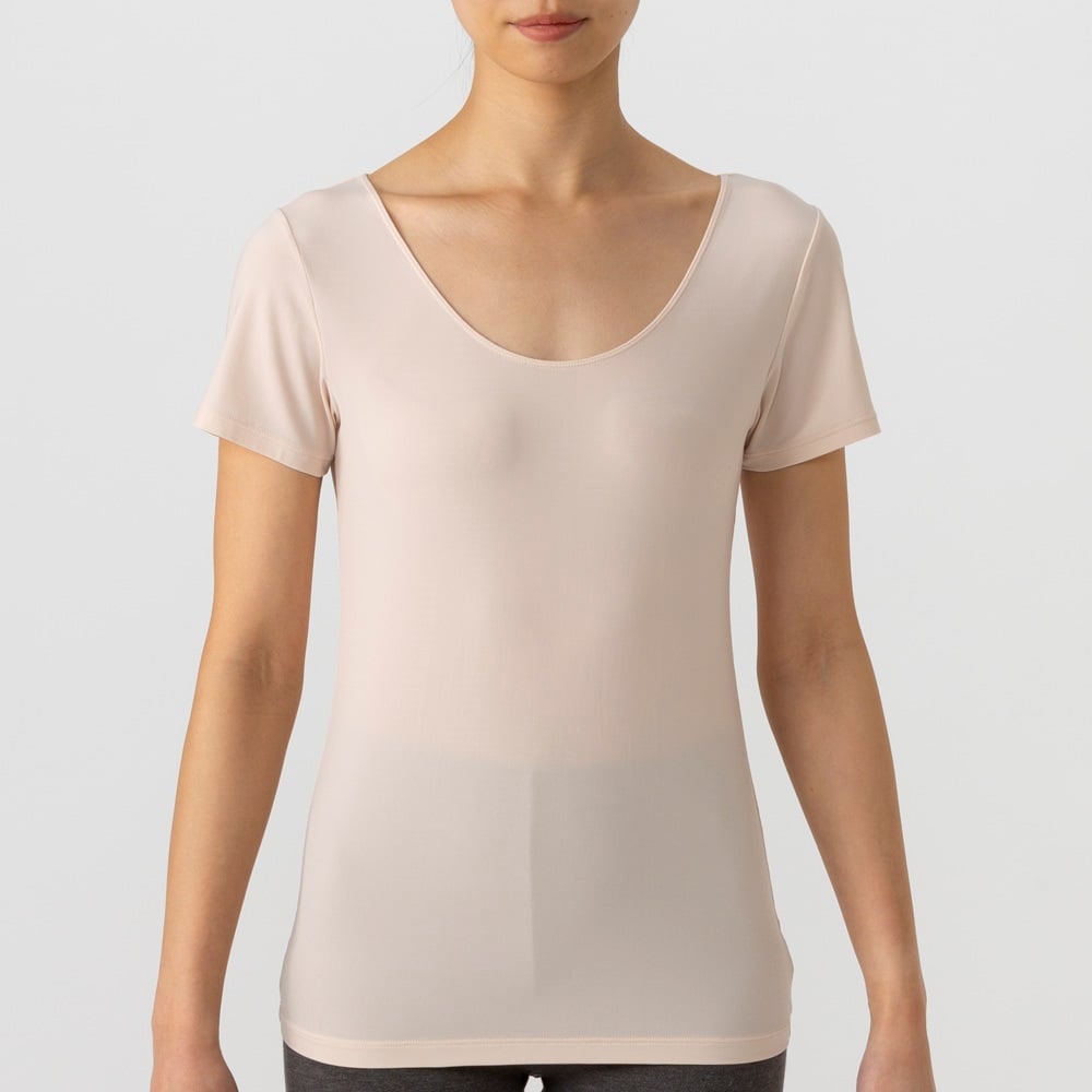 SilkyFACT 3分袖 レディス トップバリュ PEACE FIT(ピースフィット)(hk)(ウスベ－ジュ-2XL)
