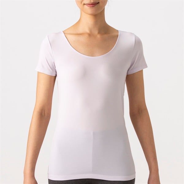 SilkyFACT 3分袖 レディス トップバリュ PEACE FIT(ピースフィット)(hk)(ムラサキ-M)